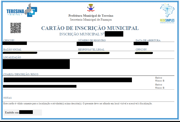 inscrição municipal teresina