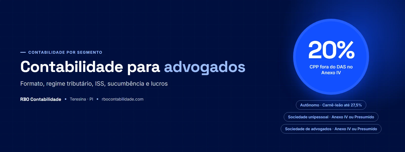 Contador em Teresina: Contabilidade para advogados: formatos de atuação e regimes tributários do escritório de advocacia